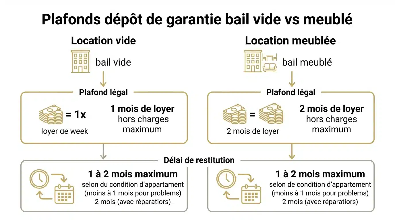 Dépôt de garantie bail vide vs meublé