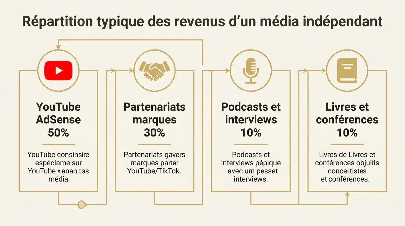 Decomposition des sources de revenus media independant