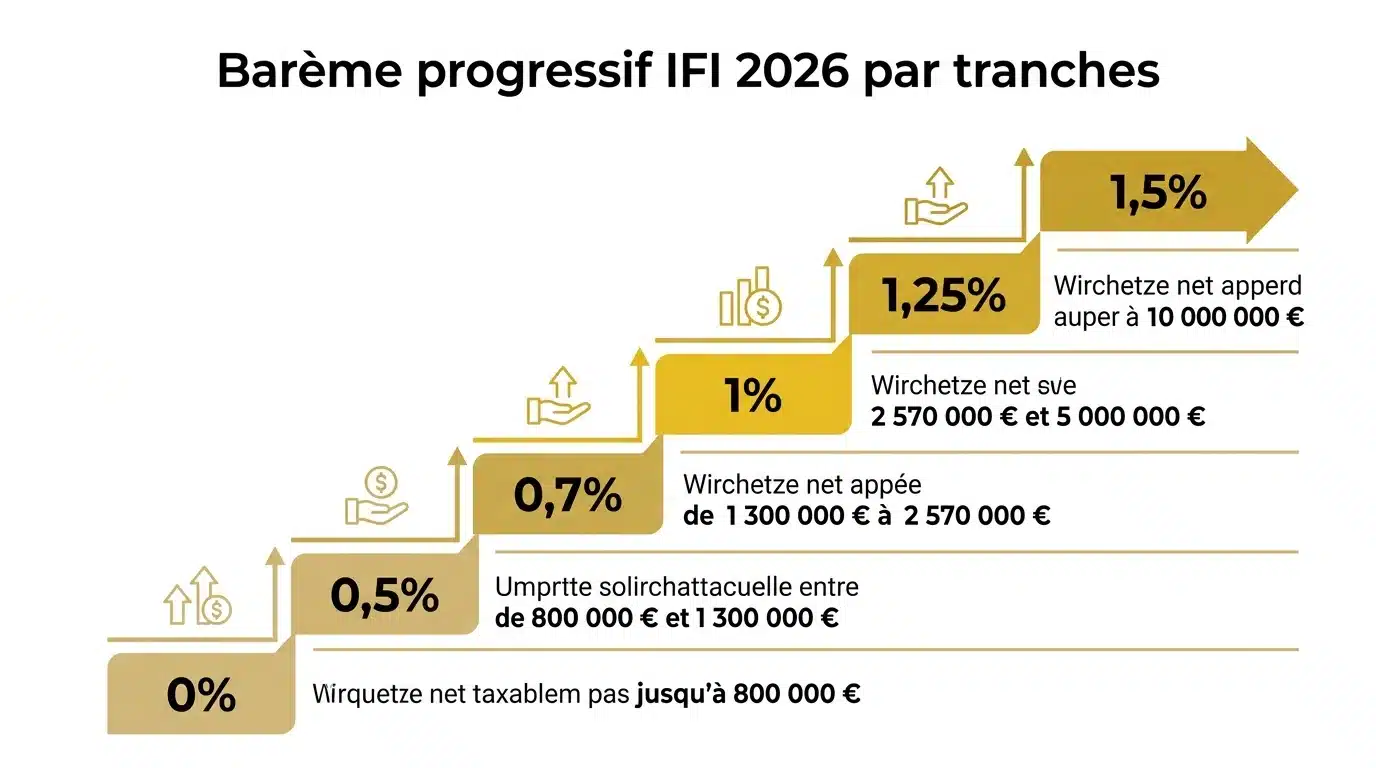 Barème progressif IFI 2026 par tranches